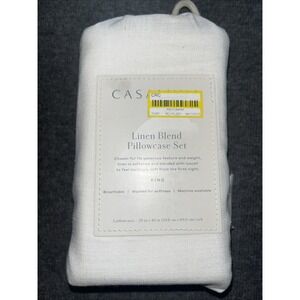 Casaluna Woven Lyocell & Linen Blend Pillowcase Set - Fresh White, King